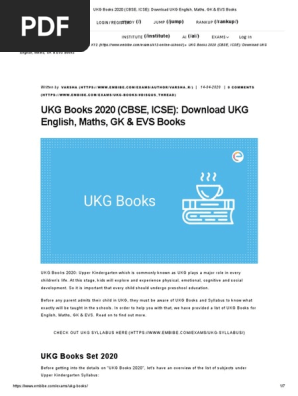 ukg books 2020 cbse icse download ukg english maths gk evs books pdf english language