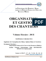 Organisation Et Gestion Des Chantiers: Volume Horaire: 30 H