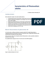 Electric Characteristics of Photovoltaic Cells and Modules