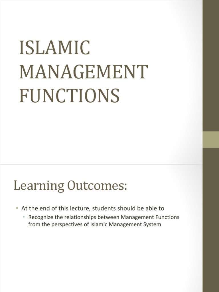 Islamic Management Functions Overview | PDF | Shura | Umar