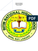 Teacher'S Portfolio: Republic of The Philippines Department of Education Region Iv-A Calabarzon Division of Laguna