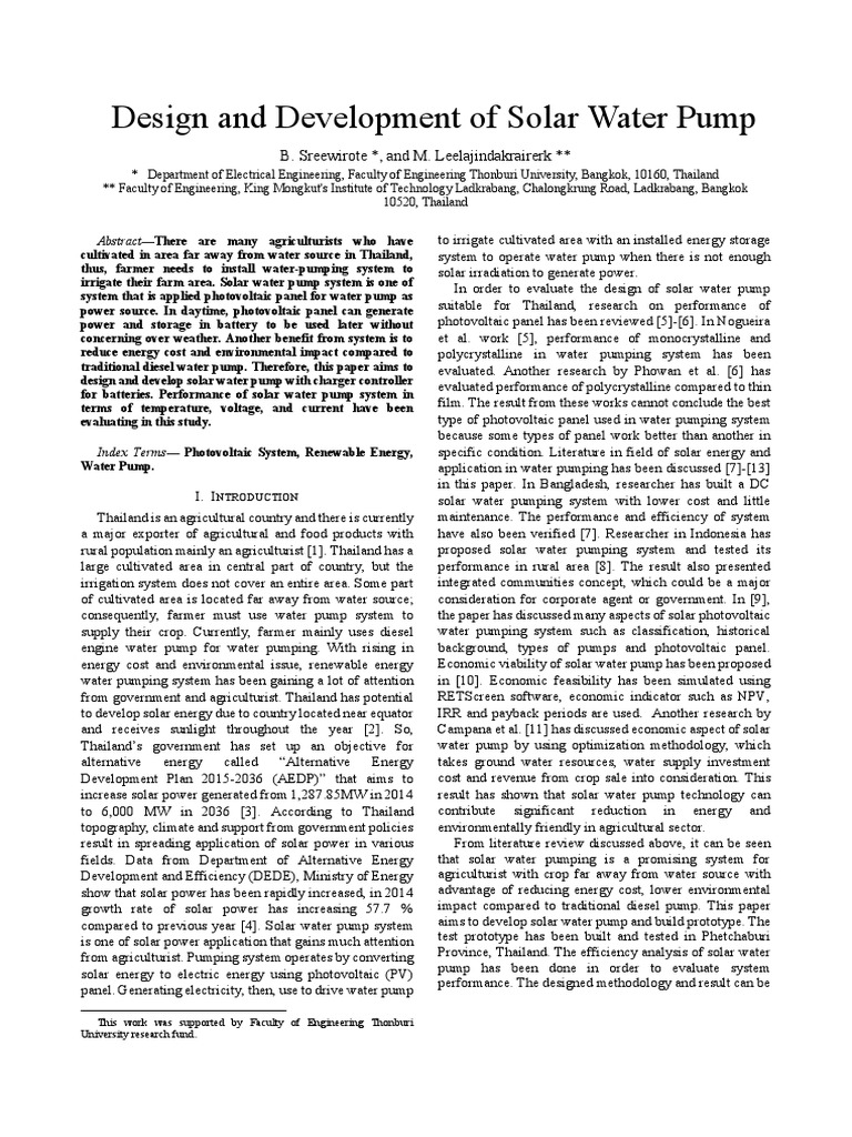 Solar Pump Design | PDF | Solar Power | Photovoltaics