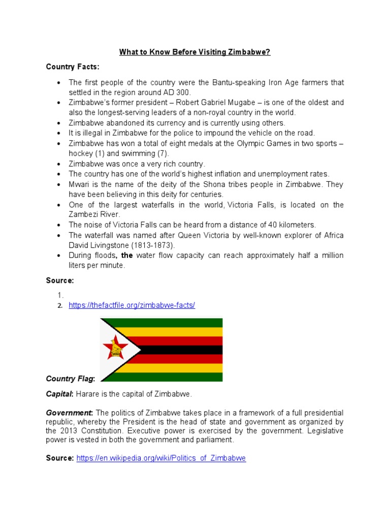 Zimbabwe Facts and Culture intelligence overview