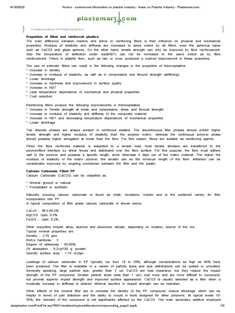 Pp Compounding 2 Pdf Fibre Reinforced Plastic Strength Of Materials