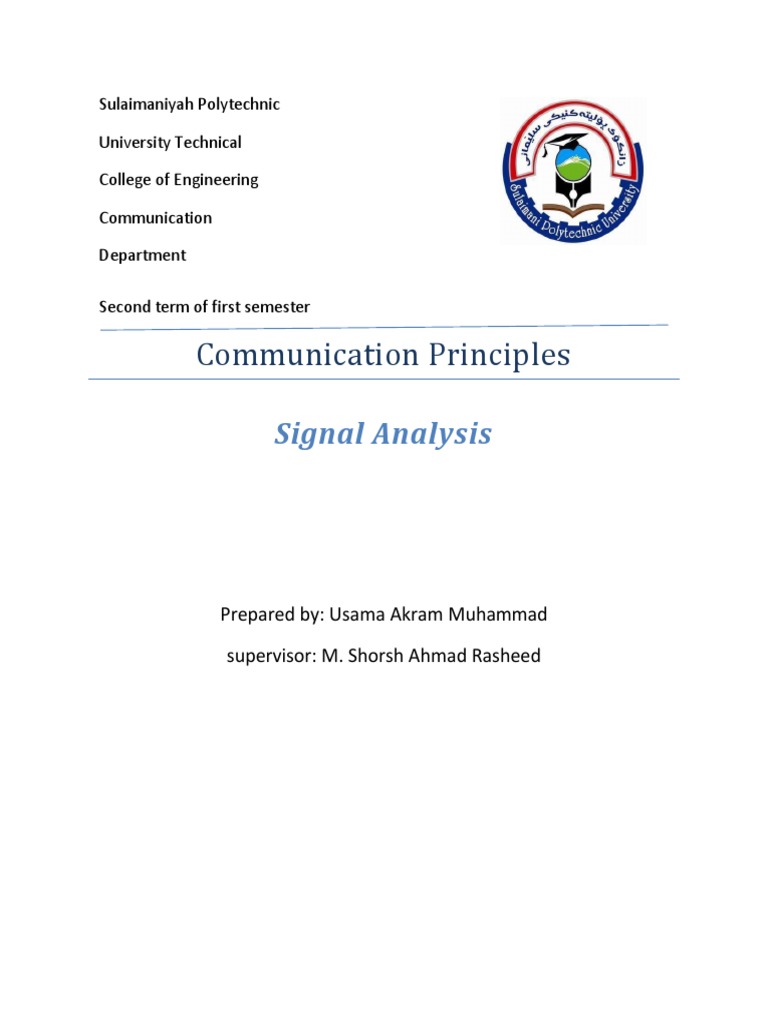 Communication-Signal Analysis | PDF | Fourier Transform | Fourier Series