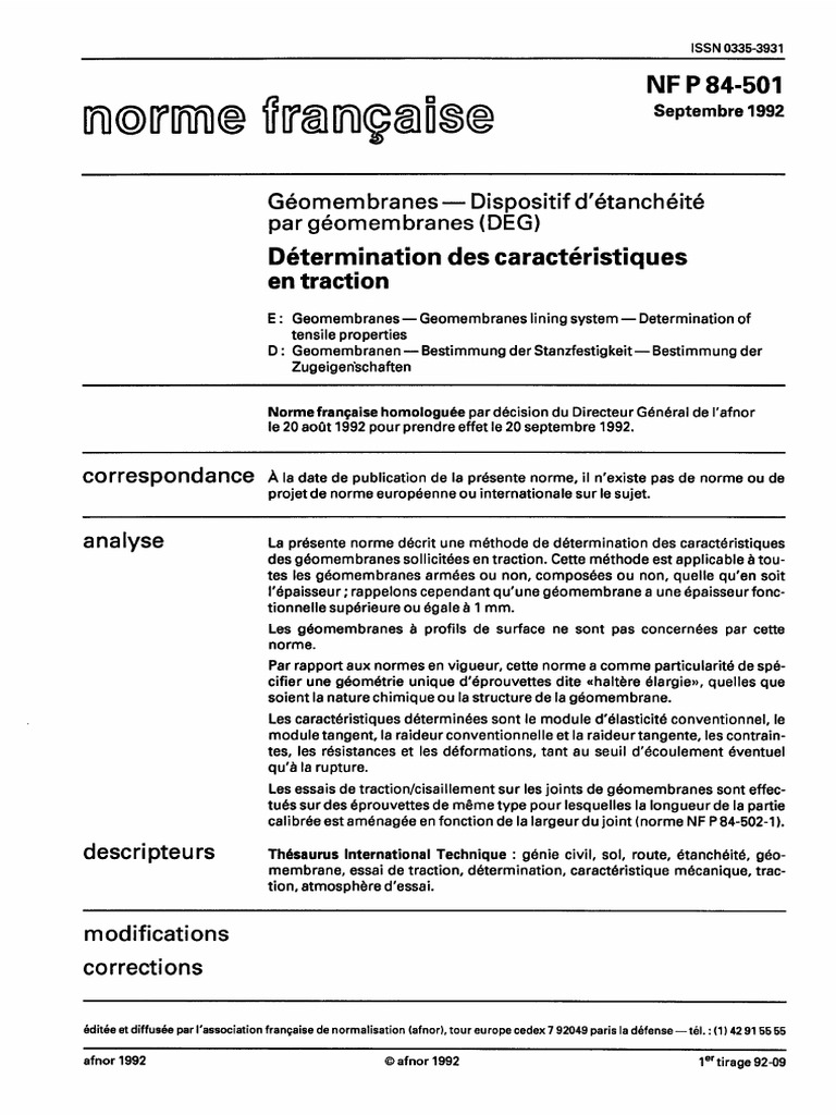 NF P84-501 | PDF