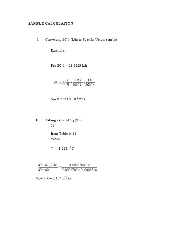 Example : Sample Calculation | PDF