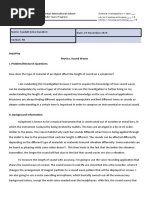 Inquiring Physics, Sound Waves I. Problem/Research Questions