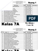 Daftar Pembagian Kelas 7 Siswa Baru TP. 2020/2021