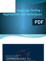 Language Testing: Approaches and Techniques