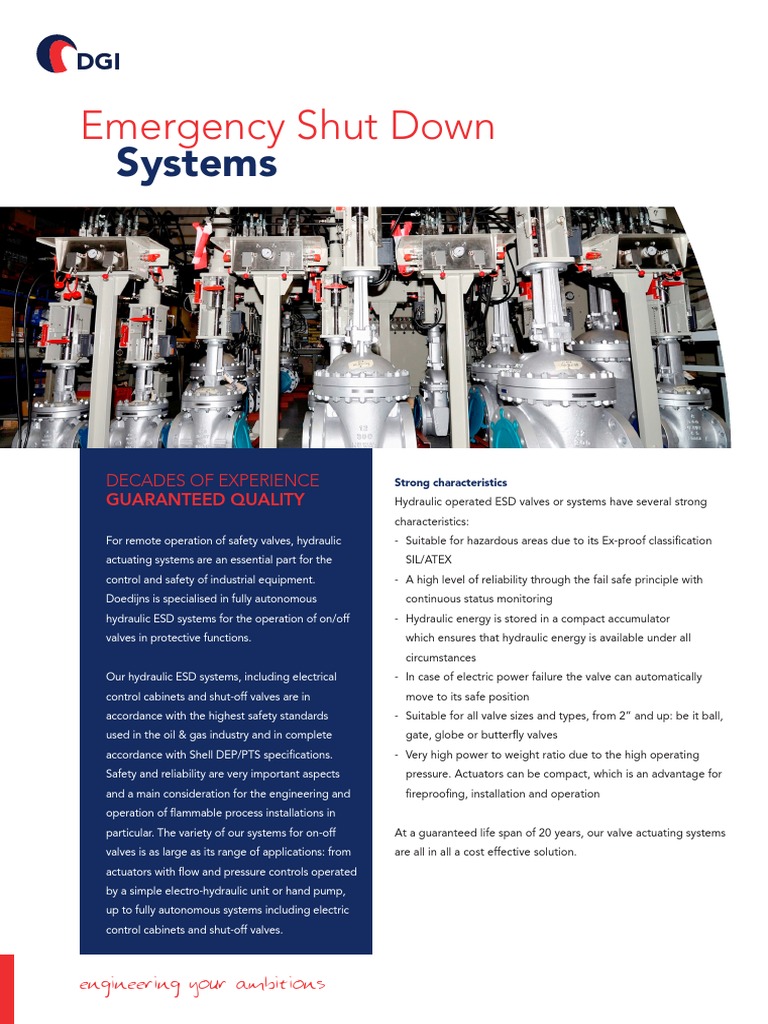 Hydraulic Emergency Shutdown Systems | PDF