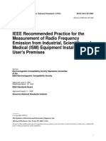 IEEE Recommended Practice For The Measurement of Radio Frequency Emission From Industrial, Scientific, and Medical (ISM) Equipment Installed On User's Premises