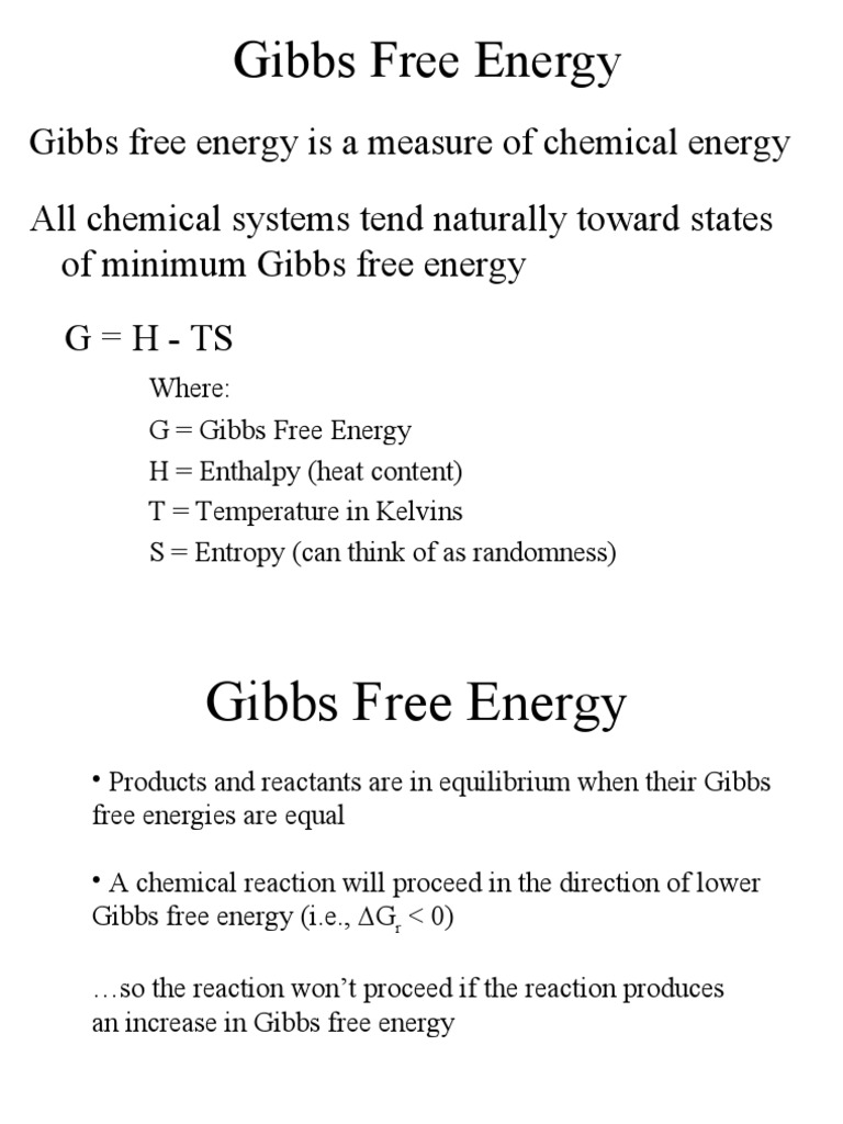 Lecture 9 | PDF | Gibbs Free Energy | Chemical Equilibrium