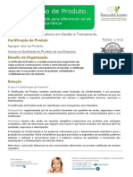 Folder Certificação de Produto