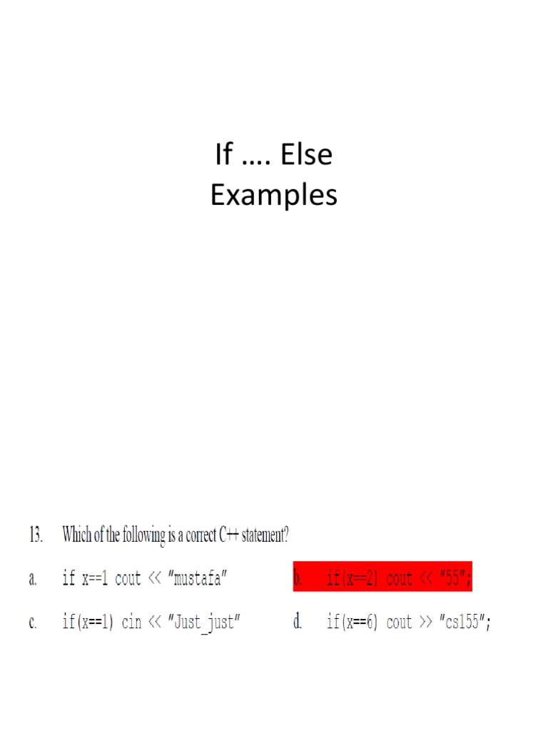 If . Else Examples | PDF