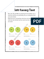 Worksheet on Calculating Time For Toddlers