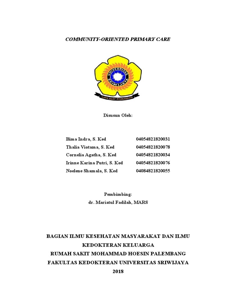 Pemahaman Community-Oriented Primary Care | PDF