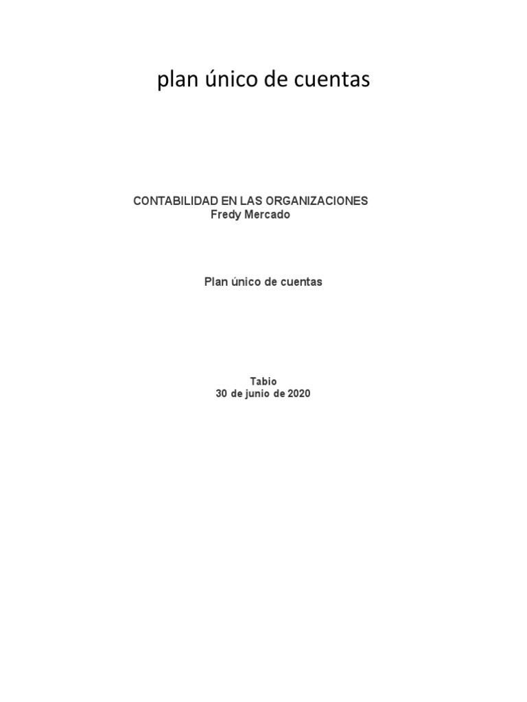 Plan Unico de Cuentas | PDF | Depreciación | Compartir (Finanzas)