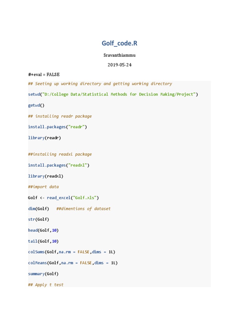 Golf Code1 | PDF