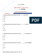 Fecha Limite de Entrega: Julio 10: English Questionnaire. Grade: 6-01, 6-02