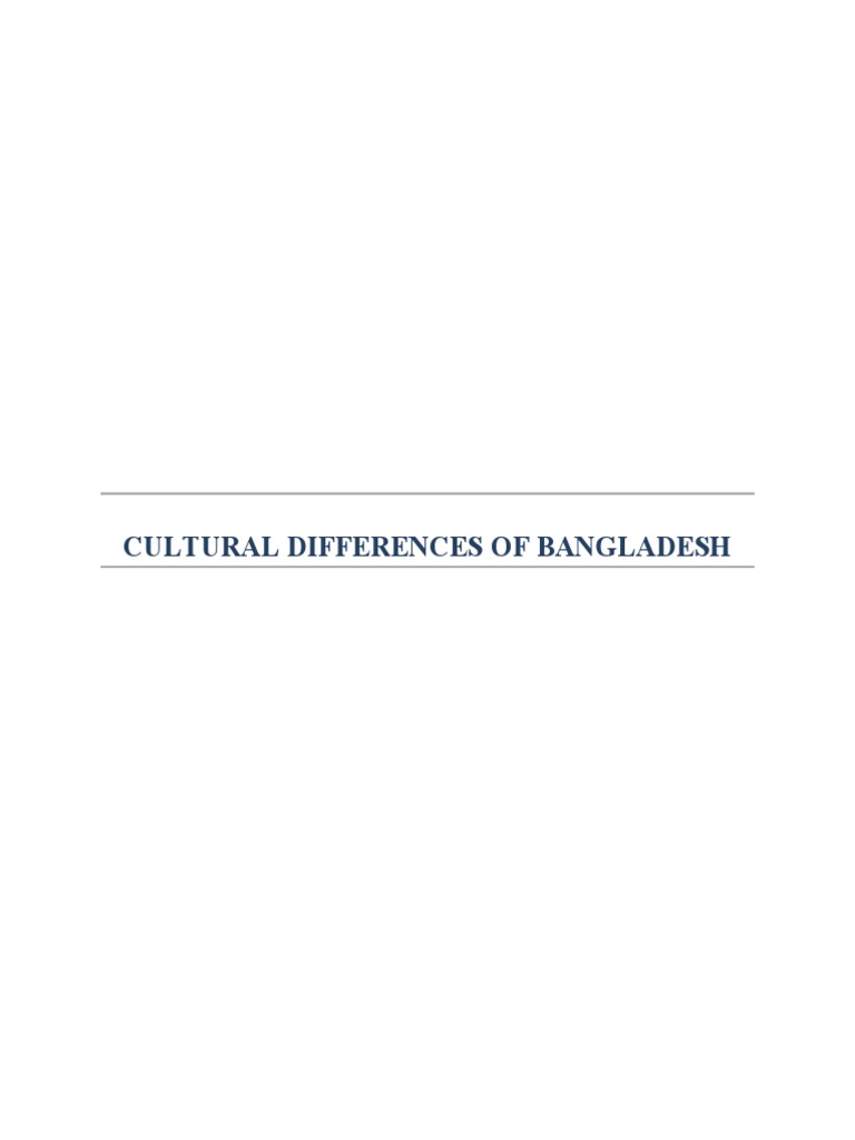 Cultural Differences in Bangladesh | PDF | Bangladesh | Value (Ethics)