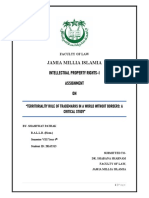 Jamia Millia Islamia Intellectual Property Rights-I Assignment ON