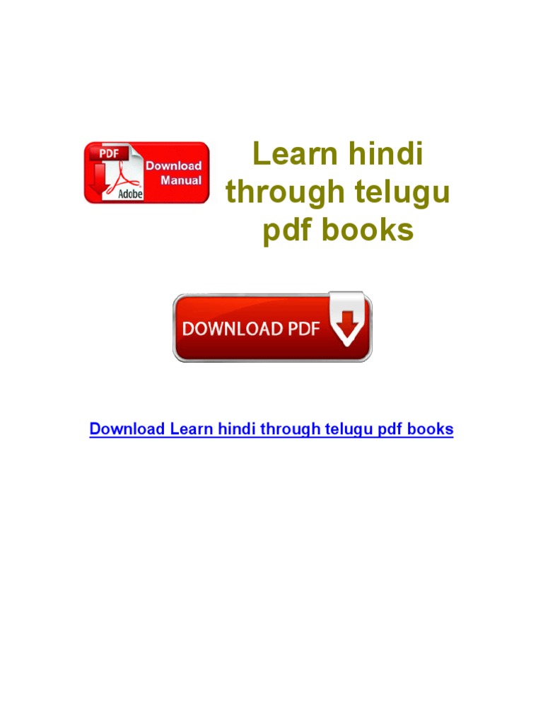 Learn Hindi Through Telugu Pdf Free Download