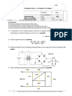 Examen parcial de Electrónica y Electricidad con 4 problemas