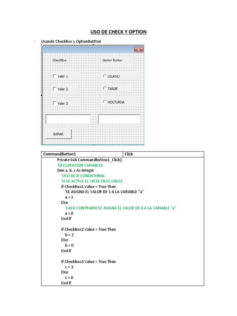 02 Uso de Check y Option | PDF | Teaching Mathematics
