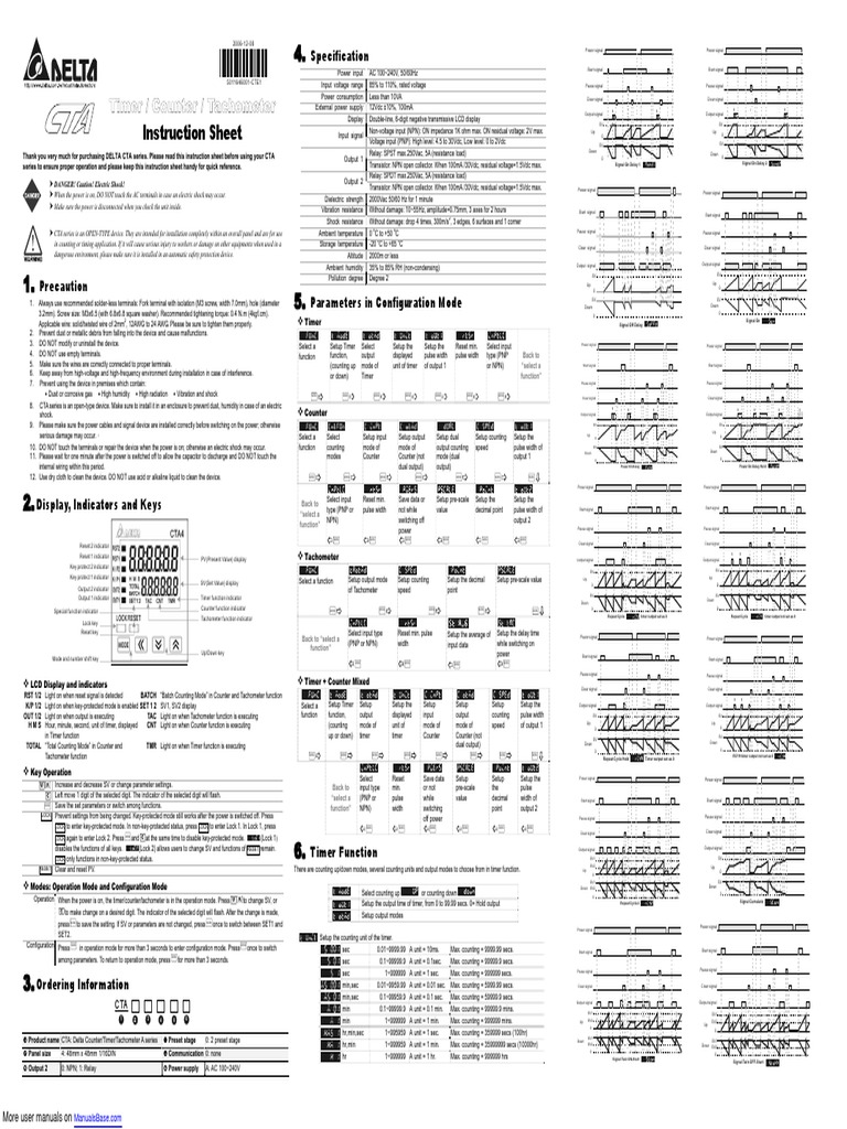 Timer Counter Tachometer CTA PDF Bipolar Junction Transistor