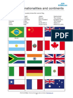 Countries, Nationalities and Continents: PHOTOCOPIABLE. Find More Free Lesson Plans and Ideas at