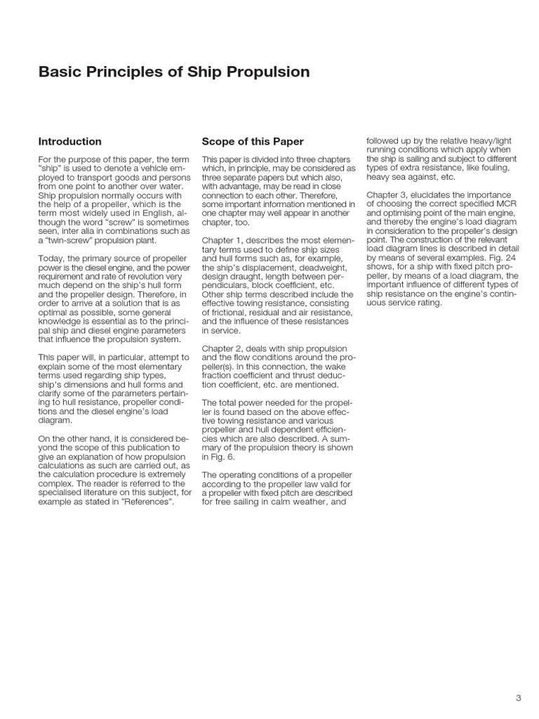 Fundamentals of Ship Propulsion Systems | PDF | Ships | Propeller