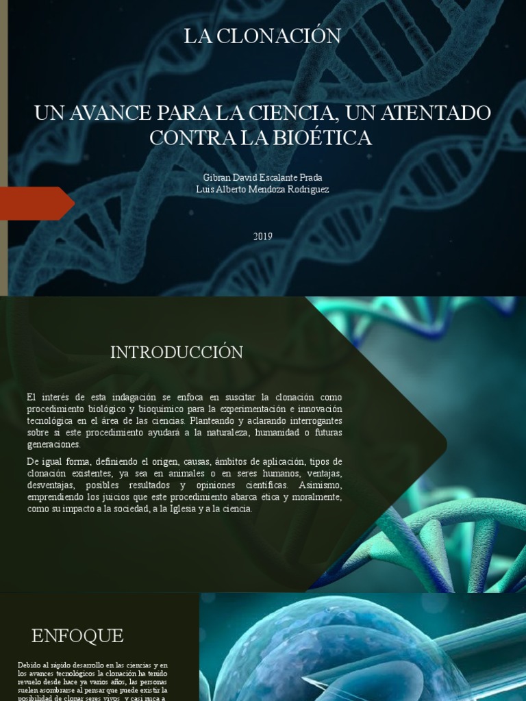 LA CLONACIÓN.pptx Clonación Bioética