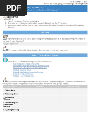 focused note-taking and hyperdocs participant hyperdoc