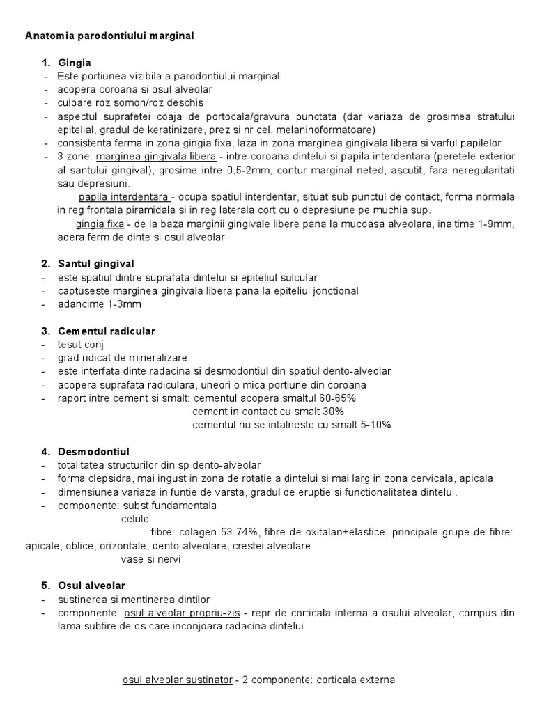Anatomia Parodontiului Marginal | PDF