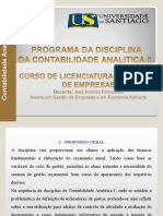 Programa Da Contabilidade Analitica Ii Unisantiago