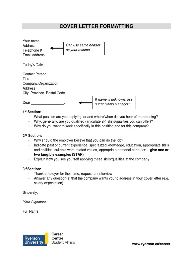 Handout - Cover Letter Formatting | PDF | Communication | Human ...