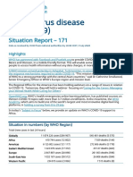 Coronavirus Disease (COVID-19) : Situation Report - 171