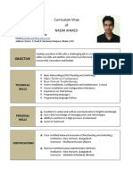 Curriculum Vitae of Nasim Ahmed: Objective