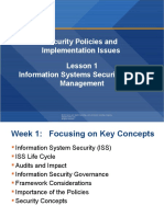 Security Policies and Implementation Issues Lesson 1 Information Systems Security Policy Management