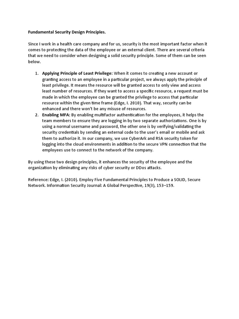 Key Security Design Principles for Healthcare | PDF | Computers