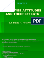 LESSON 9. EMPLOYEE ATTITUDES AND THEIR EFFECTs