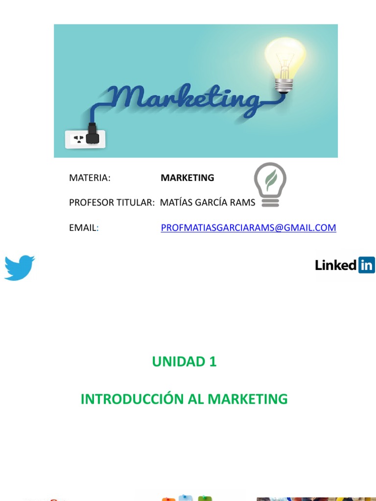 Unidad 1 Introduccion Al Marketing FINAL | PDF | Marketing | Producto ...