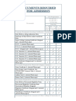 Sybcom Admission Document List