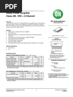 LA4282 Audio Power Amplifier Class AB, 10W × 2-Channel: Specification Absolute Maximum Ratings at Ta 25