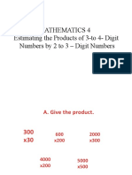 Estimating The Products of 3 - To 4 - Digit Numbers