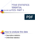 Descriptive Statistics and Inferential Statistics: Part 1