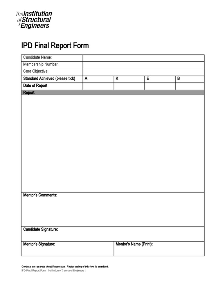 IPD Final Report Submission Form | PDF