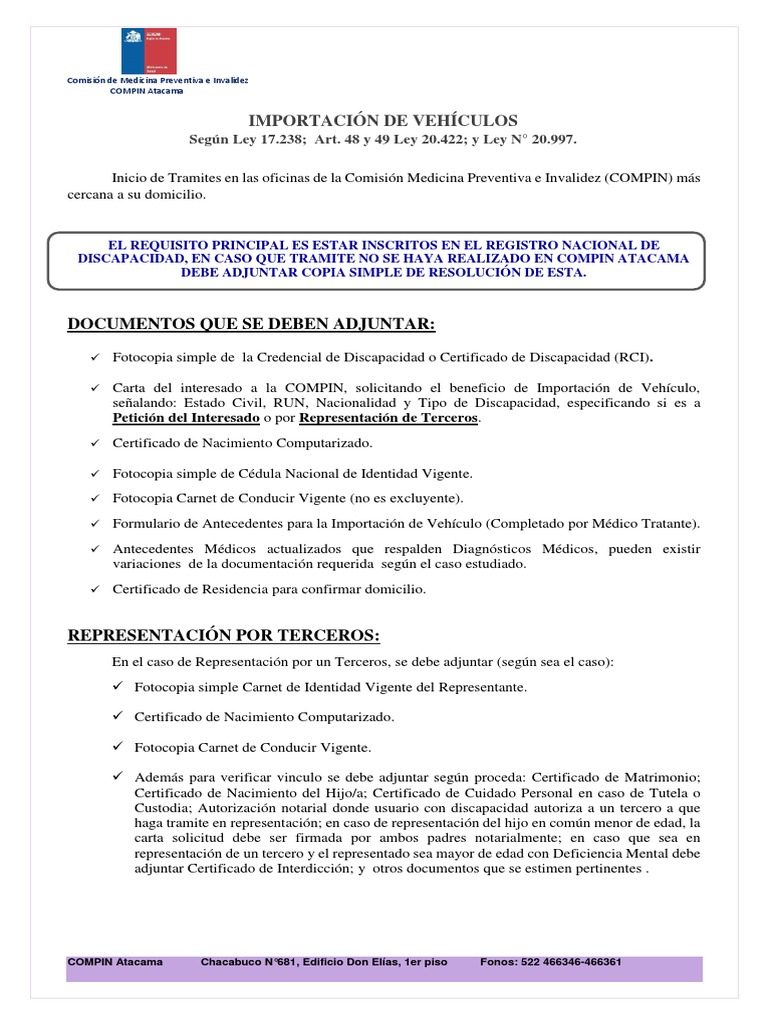 Formulario Importación Vehículos 2017 PDF | PDF