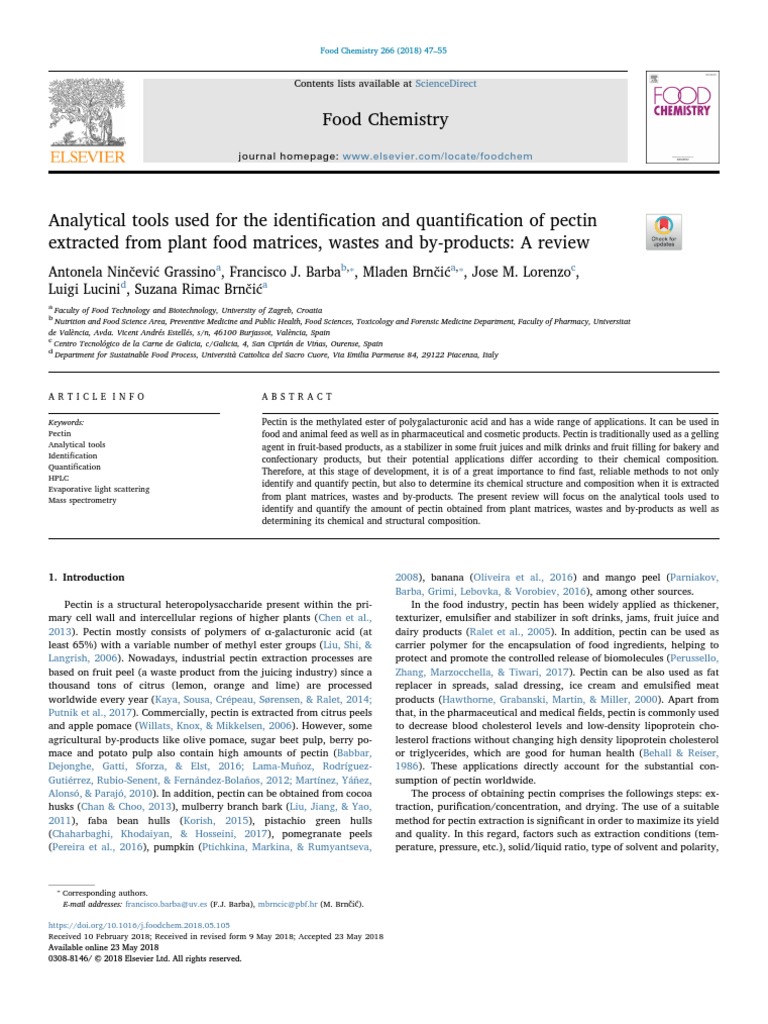 Analytical Tools Used For The Identification and Quantification of